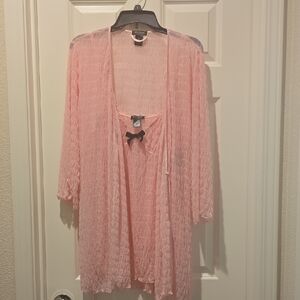 Morgan Taylor Soft Pink Lace Robe Set